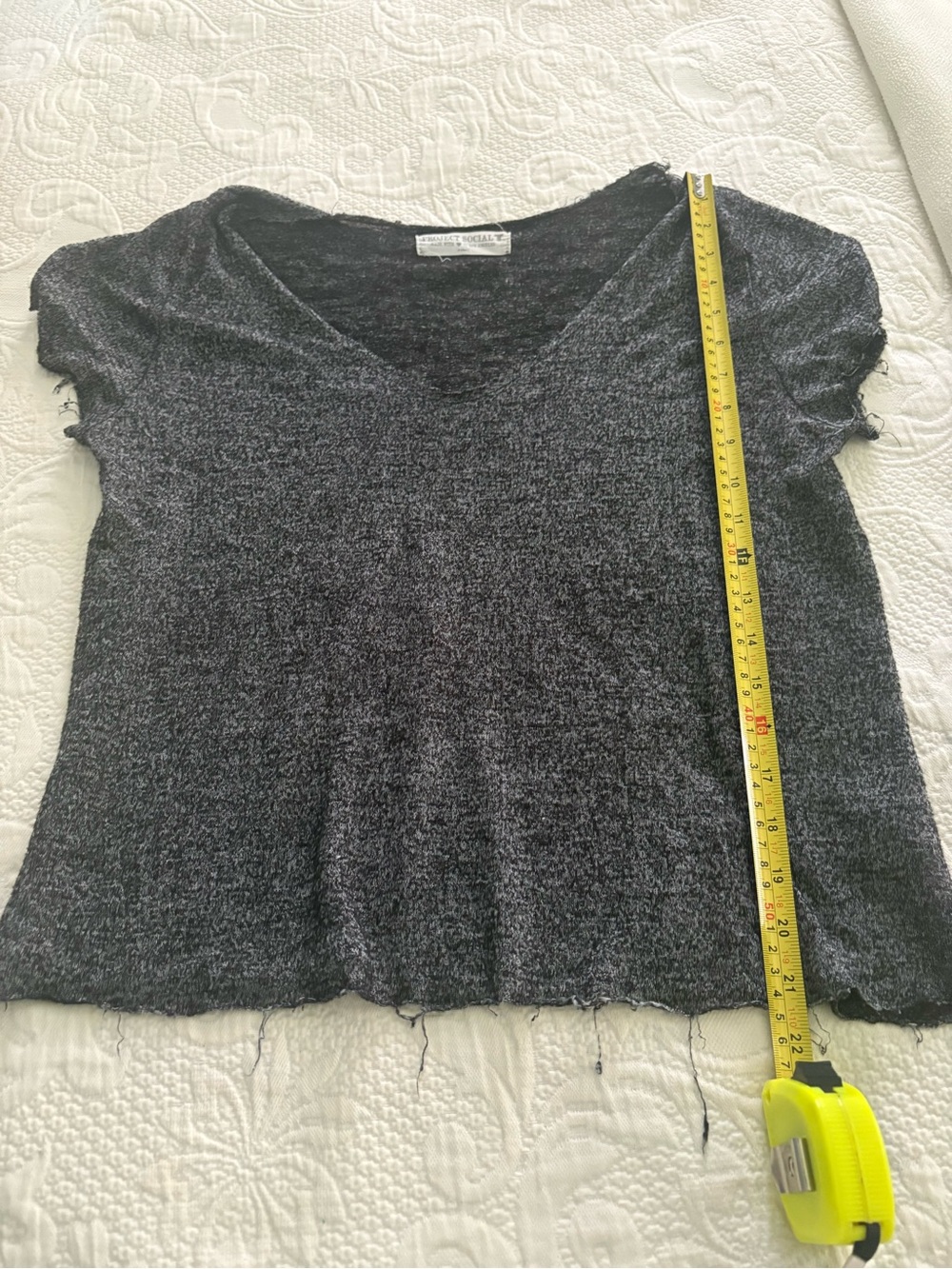Project Social T Charcoal Short Sleeve V-Neck Tee